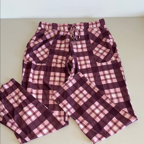 Lucky Brand S Plaid Pink and Purple Pants - Picture 1 of 5